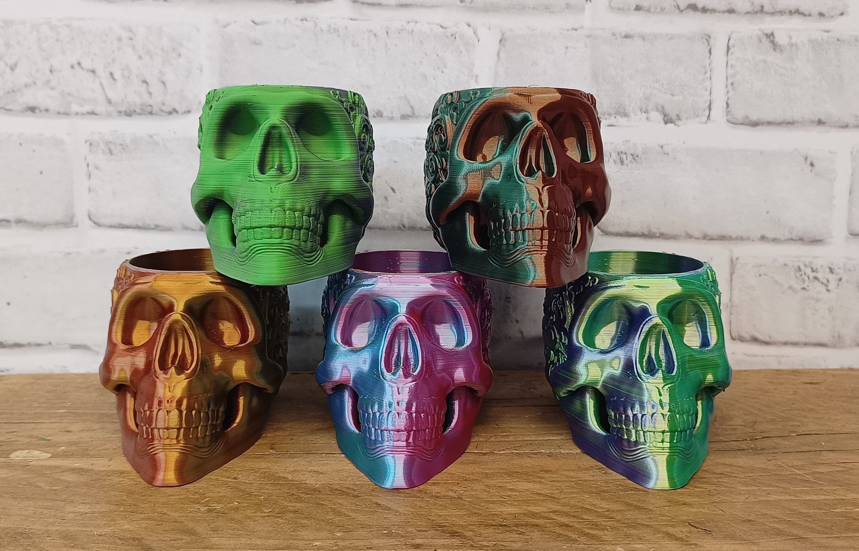 3D Printed Skull Pot, Planter