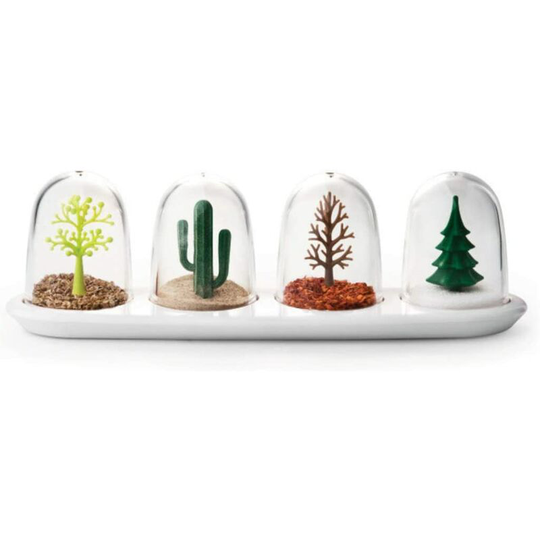Kitchen condiment jar, condiment shaker, four season design, animal parade design, 4 in 1-A