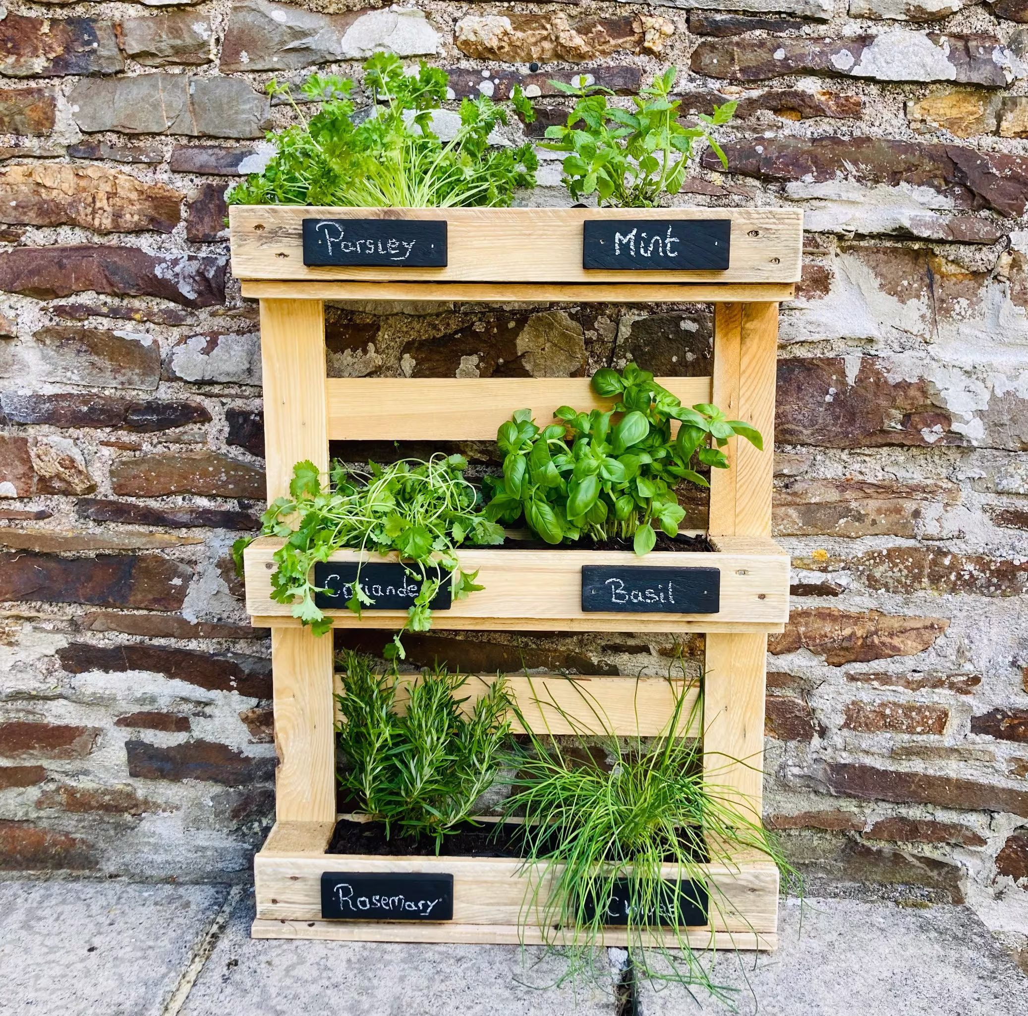 Wooden Pallet Planter | Recycled Herb Garden Chalkboard