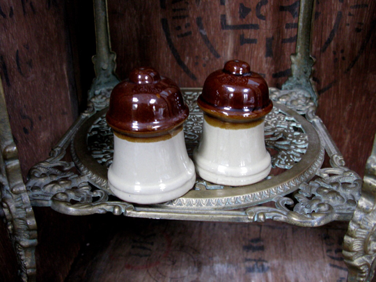 stoneware Salt & Pepper, Condiment Set, Shaker, Kitchenalia, Rustic Decor, Condiment, Farmhouse Country