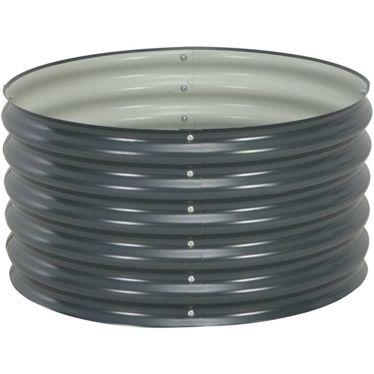 Hommoo - Garden Planter 80x80x44 cm Galvanised Steel Grey VD29660