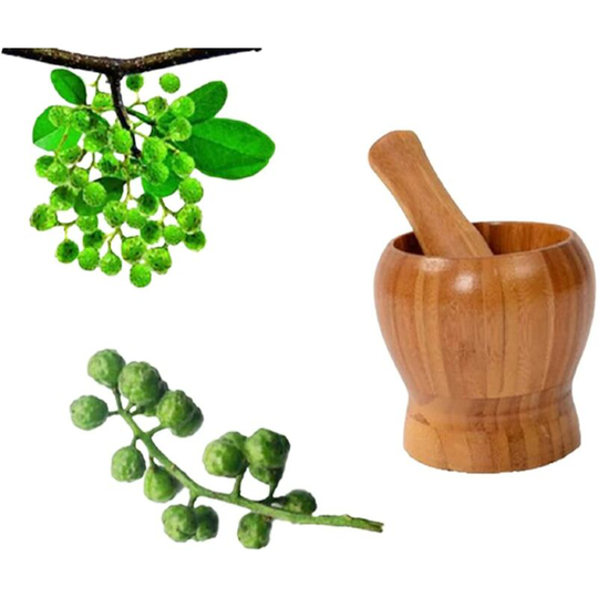Perle Rare - 1Pcs Natural Wooden Mortar and Pestle Kitchen Utensils for Spicing Ginger Herb Garlic Seed