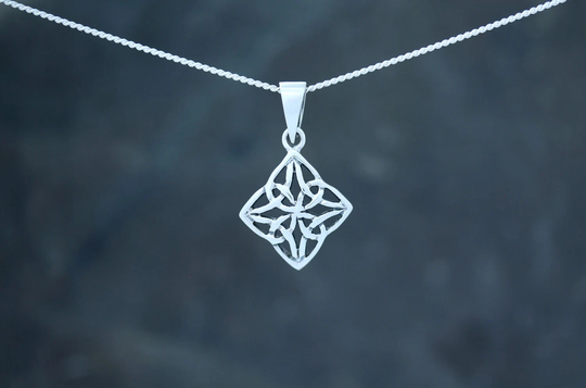 Celtic Knot Pendant - Four Season Elegance- Hallmarked 925 Sterling Silver- Edinburgh, Scotland