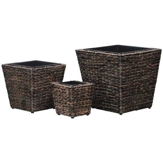 Devenirriche - Garden Raised Beds 3 pcs Water Hyacinth Brown - Brown