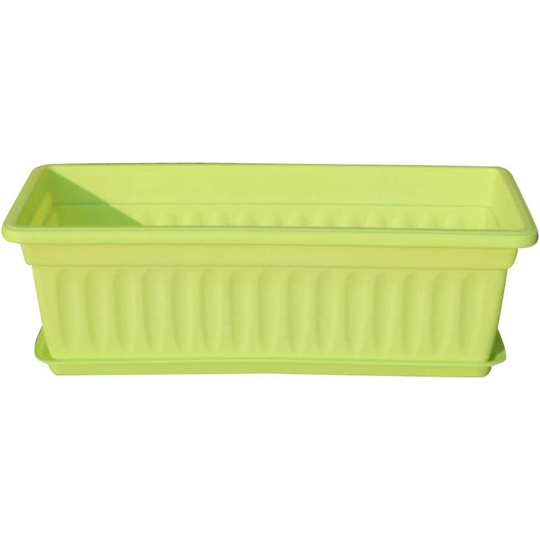 1Pcs Rectangular Window Flower Box Planter,Plastic Flower Pot Plant Container Gardening Tools for Windowsill, Garden, Balcony Green 44x19x14cm