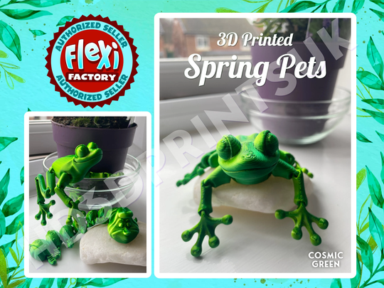3D Printed Flexi Frog | Factory Spring Pets Fidget Desk Pet