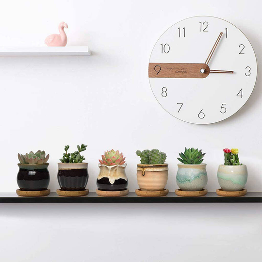 Set Of Six Multi Mini Ceramic Planters
