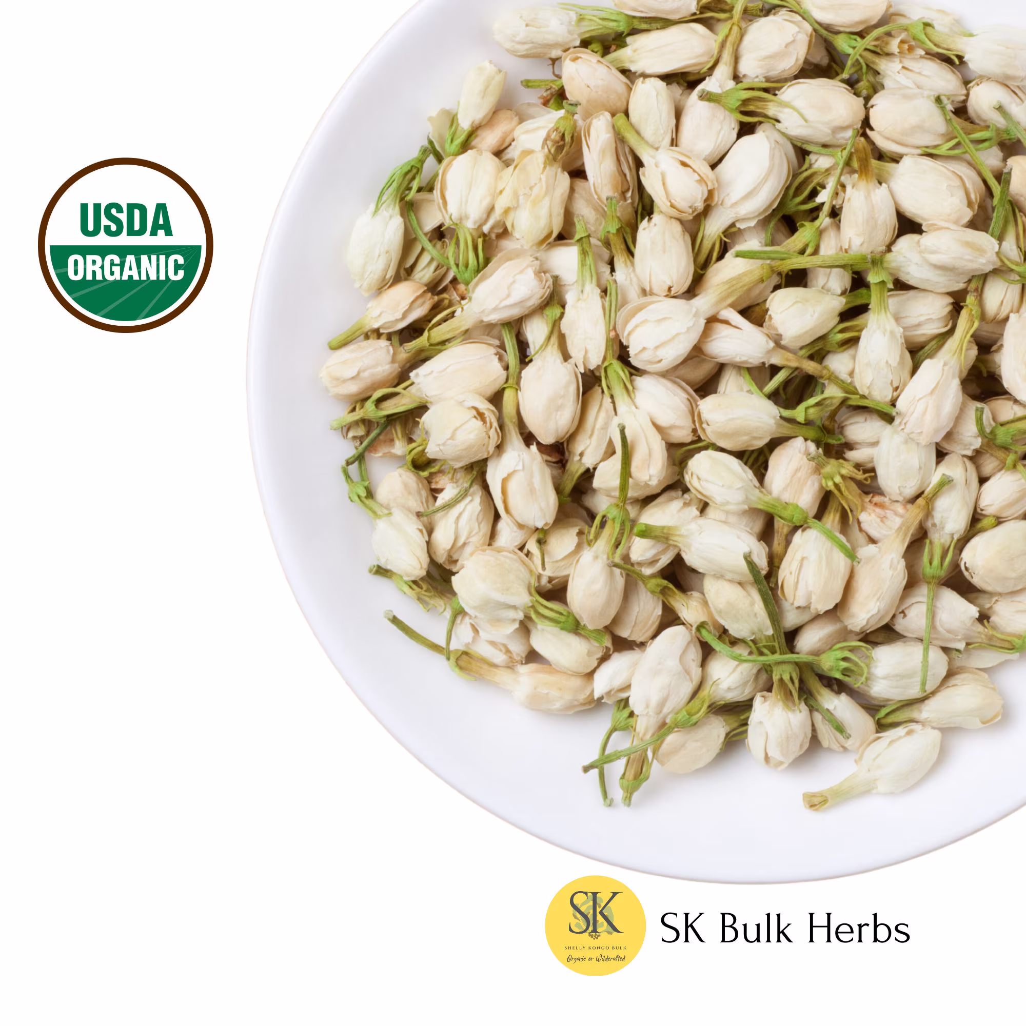 Jasmine Bud, 2 lb Bulk | Culinary Dry Flower Organic Wholesale Tea Jasminum Officinale