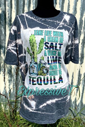 Take Life With A Grain Of Salt Bleached T-Shirt