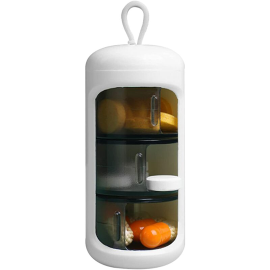 Portable Pill Box, 3 Compartments Pill Storage, Large Capacity Mini Portable Travel Medicines, Compact Sealed Box for Pocket or Bag Daily Pill Box