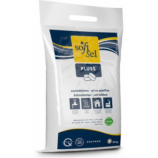 Salt Tablets Soft Sel Pluss 10 kg Zoutman White