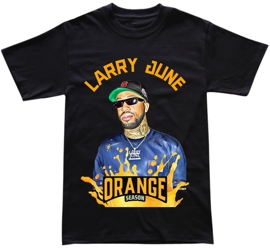 Larry June Orange Season Handmade T Shirt