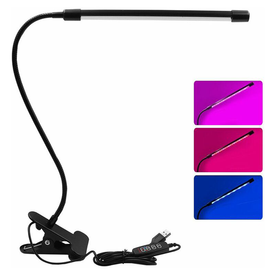 Thsinde - 1 Head Grow Light Adjustable Arm Bulb Plant Grow Lamps with Auto on/off 3/9/12H Intelligent Timing 10 Levels Brightness for Indoor
