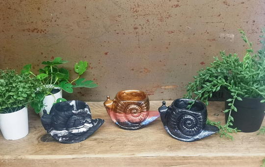 Snail Pot, Planter, Resin Pot