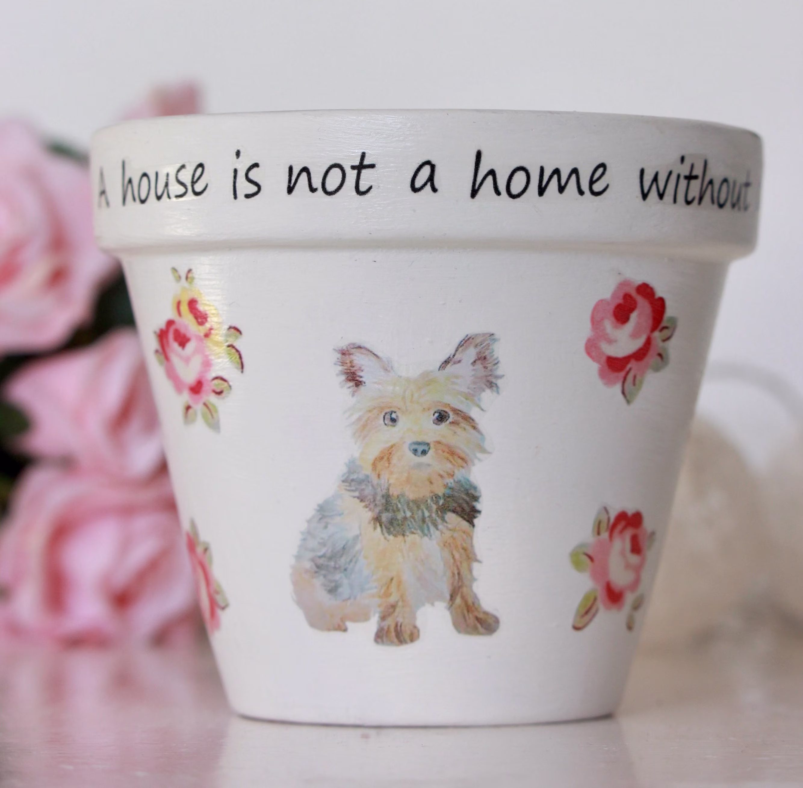 Yorkie Home Decor, Yorkie Christmas Gift, Yorkshire Terrier Plant Pot. Owner Cute Dogs, Yorkshire Pot