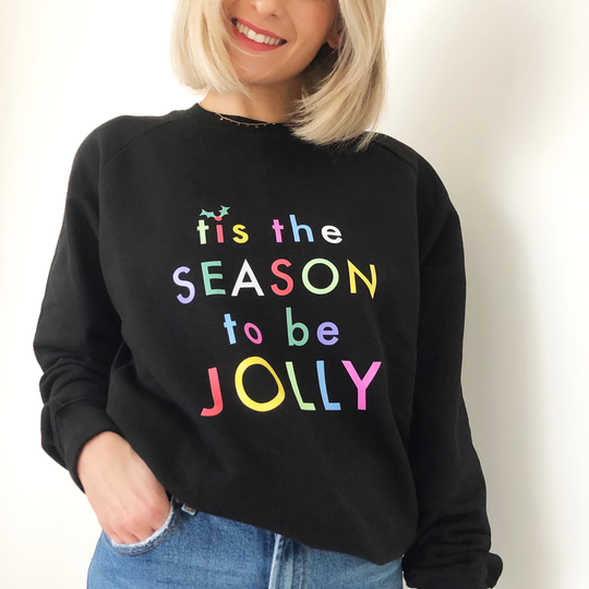 Tis The Season To Be Jolly Sweatshirt In Black