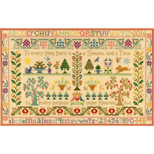 Bothy Threads Season & Time Sampler Counted Cross Stitch Kit By Moira Blackburn - 52cm X 33cm