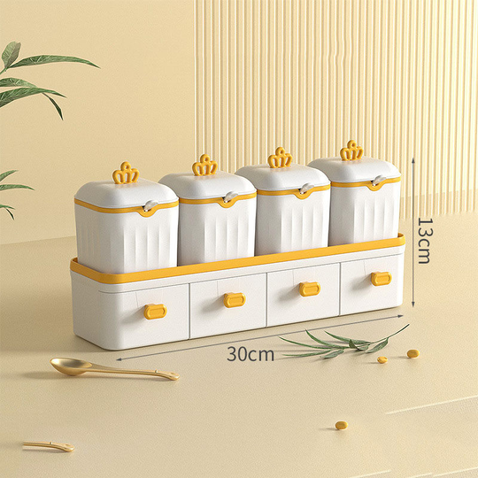 Muff - Seasoning Box, Kitchen Supplies, Household Seasoning Jar, Multi-drawer, White