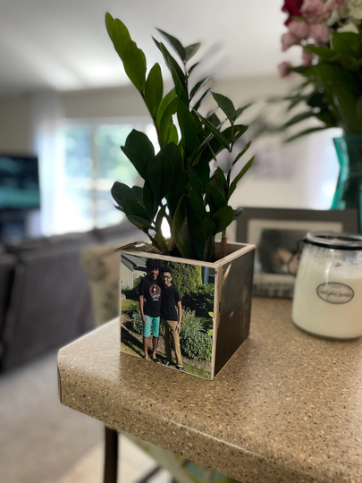 Personalized Flower Pot/Planter For Indoors, Planter, Flower Pot, 5x5 Planter, Picture Centerpieces