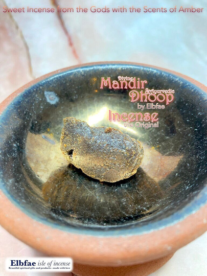 Mandir Dhoop Incense, Divine & Ayurvedic, 100% Natural, Resins + Herbs, Handmade With Love, Sweet, Sensual, Cosmic Godly Energy | 5G New