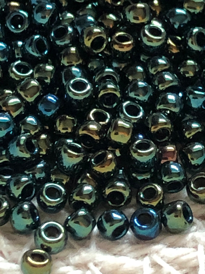New Toho Round Seed Beads, 11/0, Metallic - Iris Green/Brown, | Tr-11-84, Qty 20 Grams, 2.2mm Beads
