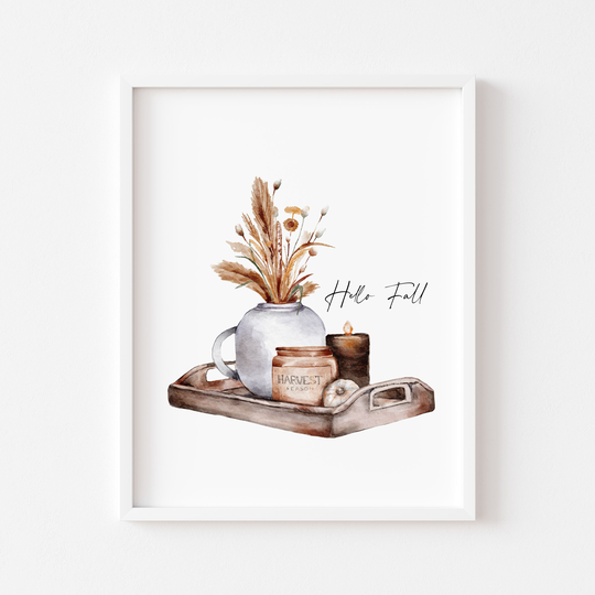 Hello Fall, Autumn Print, Seasonal Display Autumnal Unframed Wall Art Poster Print|Autumn Home Decor|Autumn Favourites|Autumn Decor|Prints