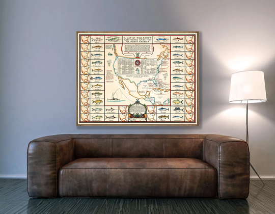 Game Fishes Of North America, Salt Water Fish Wall Art, Fishing Gifts, Print, Illustration