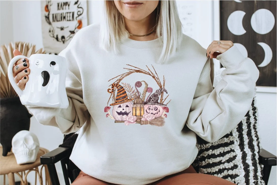 Autumn Pumpkin Season Fall Jumper Sweatshirt Pumpkin Spiced Latte Autumn Design Sweater, Beige Neutral Clothing