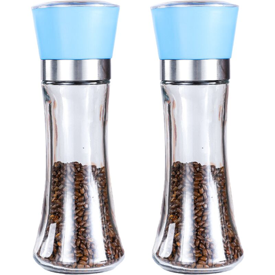 Pepper and Salt Grinder Set of 2-Refillable Coarseness Adjustable Pepper Mill Shaker ( Two Pack) 2pcs high blue