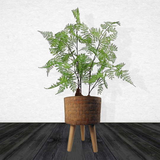 Woven Effect Composite Planter With Stand Large