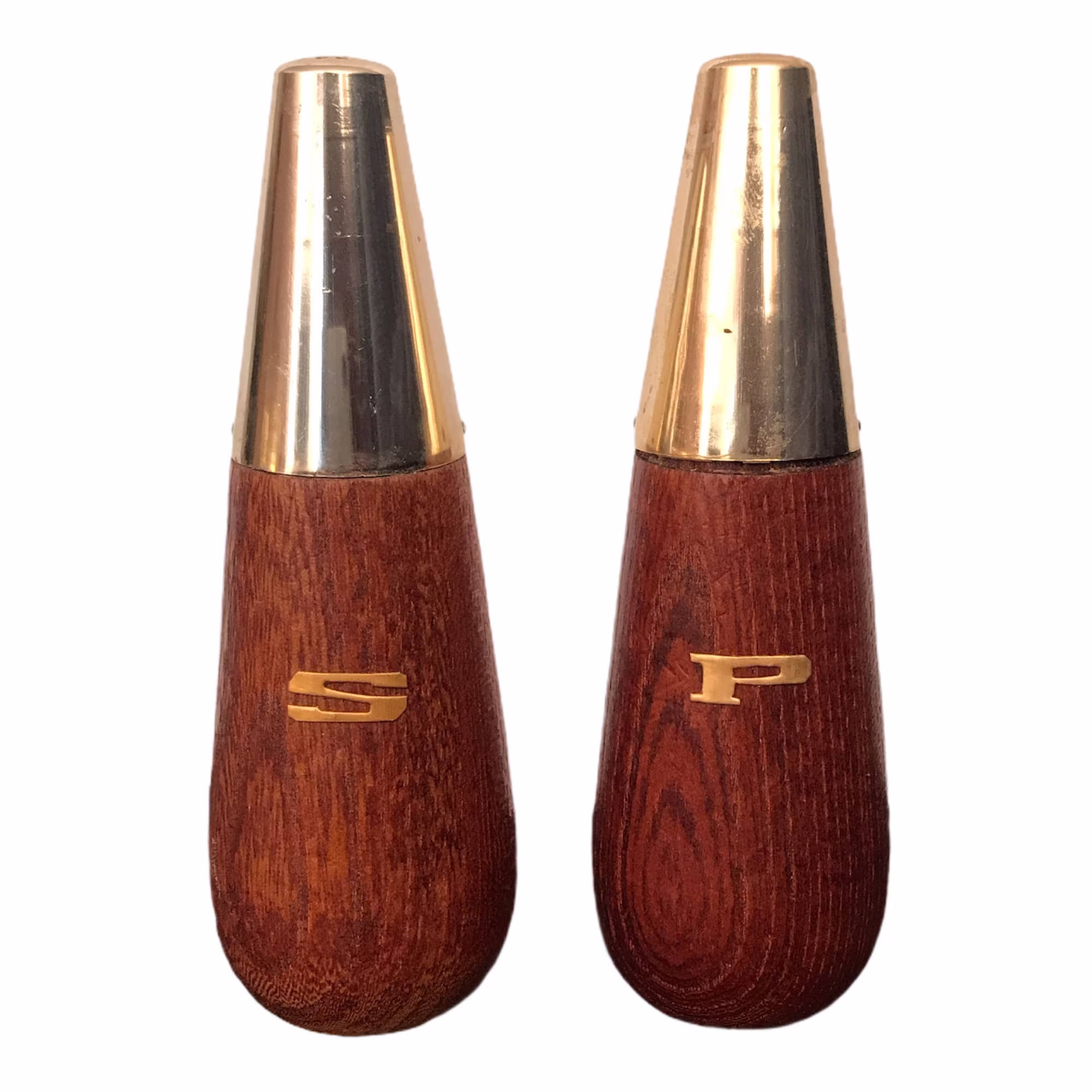 Teak Wood Mcm Salt & Pepper Shakers Mid Century Japan