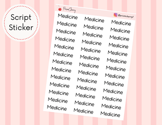 Medicine Script Sticker || Minimal Planner Functional
