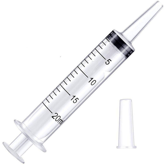 10pcs 20ml Sterile Syringe (Without Needle) with Caps, Disposable Plastic Syringe, for Feeding Small Animal with Food or Medicine