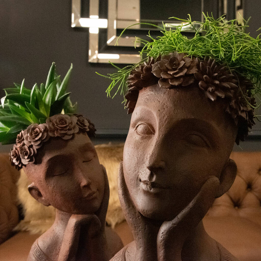 Set Of Two Flower Chick Planters