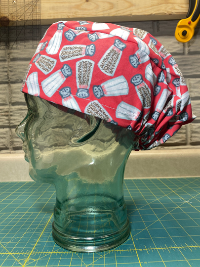 Scrub Cap With Elastic - Salt & Pepper