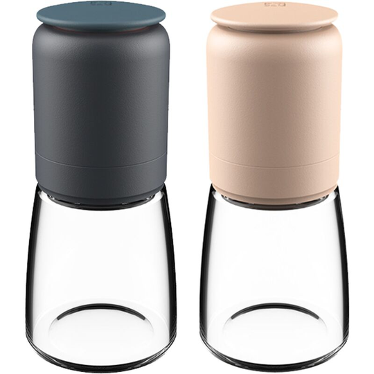 Freshly ground black pepper grain grinder household manual grinding kitchen seasoning jar blue black + beige