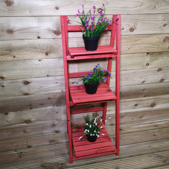 Hamble Distribution - Outdoor Wooden Garden 3 Tier / Shelf Display Planter for Plants, Flowers, Herbs
