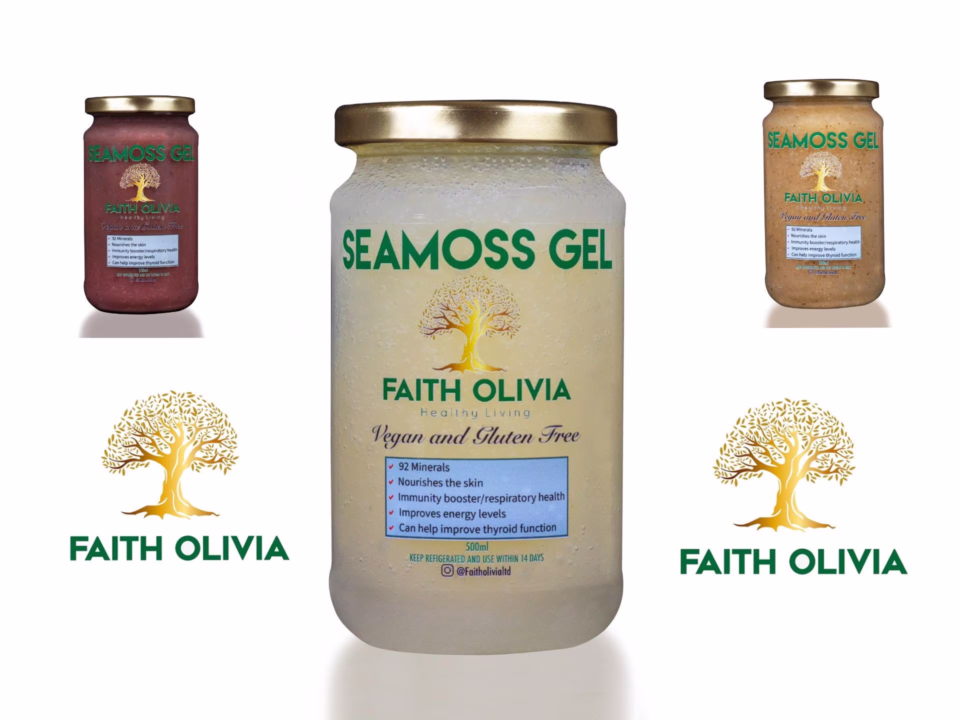 Seamoss Gel | Spirulina, Moringa, Ashwagandha , Burdock Root , Blackseed Oil, Elderberry, Bladderwrack, Ginger Or Plain Gel Plus More