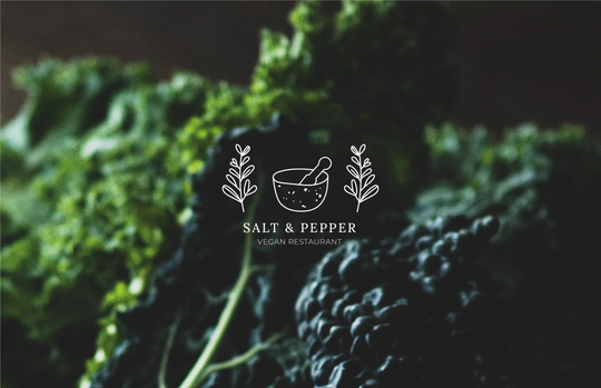 Vegan Restaurant Premade Logo Design, Hand Drawn Branding For Organic Bar, Lunchroom, Eating Place, Cafeteria, Natural Food Products
