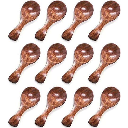 Small Wooden Spoon, 10PCS 3 Inches Ice Cream Salt Spoon Honey Coffee Tea Sugar Salt Jam Mustard Spoons