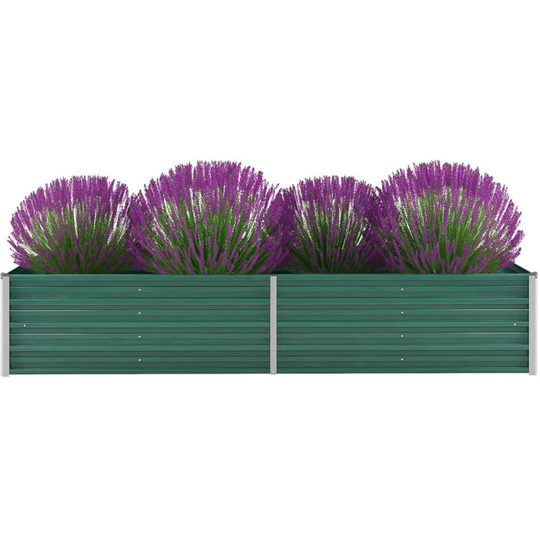 Topdeal Garden Planter Galvanised Steel 240x80x45cm Green VDTD29023