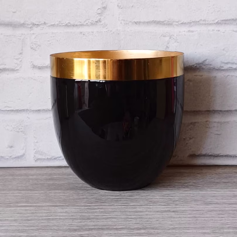 Large Gold & Black Luxe Planter Vases Flower Vase Holder Home Decoration Décor Luxury Mother's Day Gift Present
