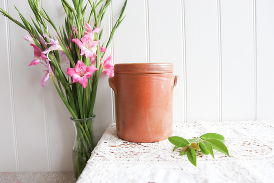 Antique French Crock Pot | Glazed Stoneware Salt Confit