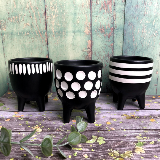 Black Indoor Planters, Vintage Style Succulents Pots, Cactus Home Decor, Birthday Gift