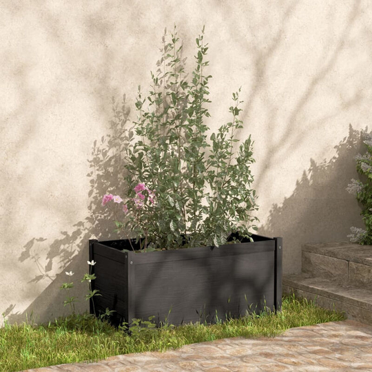 Asupermall - Garden Planter Grey 100x50x50 cm Solid Pinewood