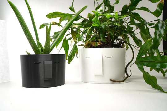 Minimal Face Planter, 3D Printed Planter With Drainage, Decor