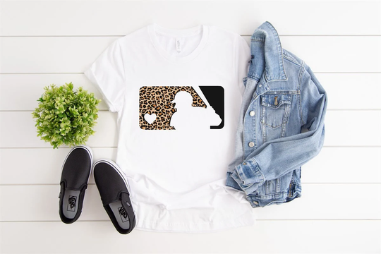 Women's Graphic Tees/Leopard Baseball Tee Trendy Shirt Season Mom