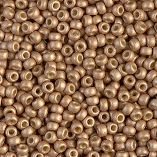 Seed Bead 8-4204F Miyuki Beads 8/0 Duracoat Galvanized Matte Champagne 10 Grams Diy