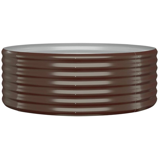 Garden Planter Powder-coated Steel 100x100x36 cm Brown Vidaxl Brown