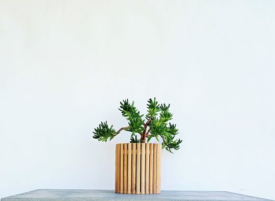 Wooden Planter, Boho Decor Pot Made Of Oak Wood